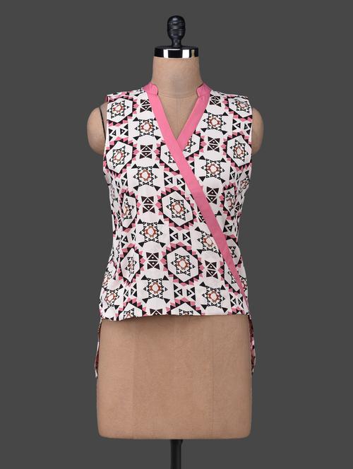 overlapping printed crepe high low top - 1157028 - Very Small Image - 1