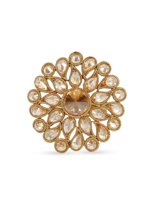 gold metal studded adjustable hand ring - 11587098 - Very Small Image - 1