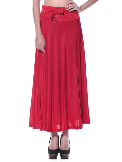 red polyester maxi skirt - 11593799 -  Standard Image - 0