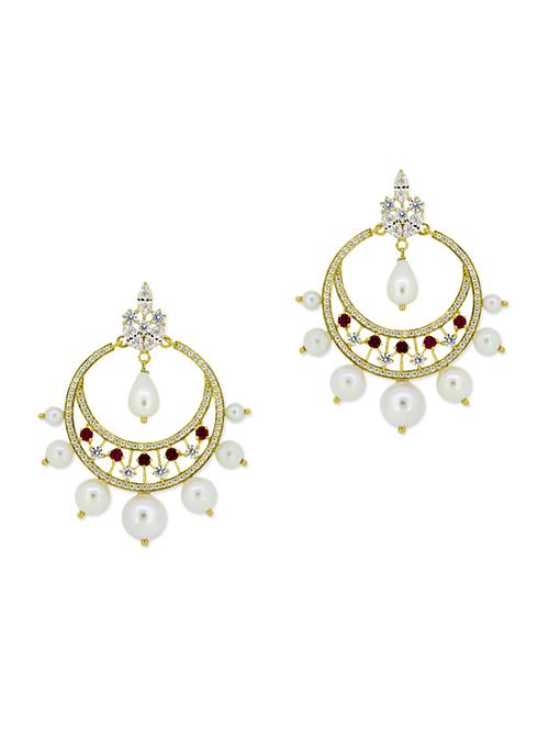 red silver chandelier earrings - 11596903 - Very Small Image - 1