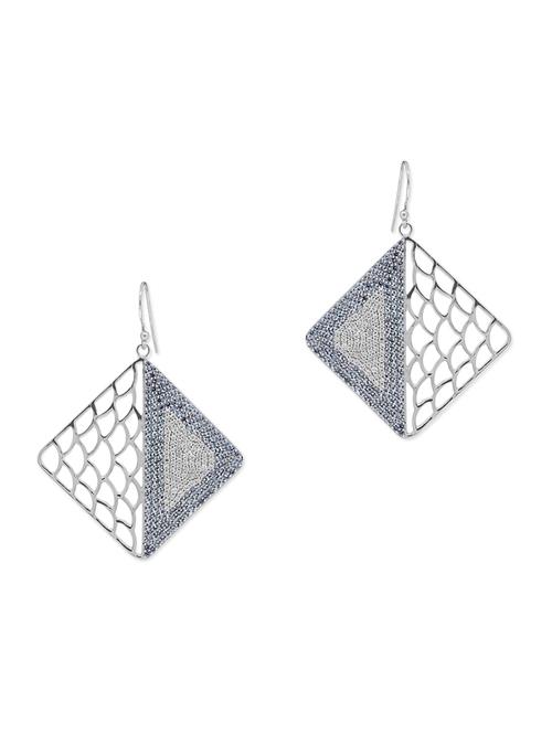 grey silver drop earrings - 11596929 - Very Small Image - 1