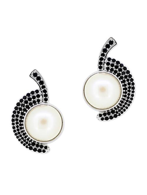 black silver studs earrings - 11596965 - Very Small Image - 1