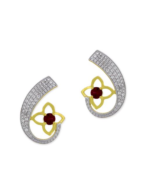 red silver studs earrings - 11597058 - Very Small Image - 1