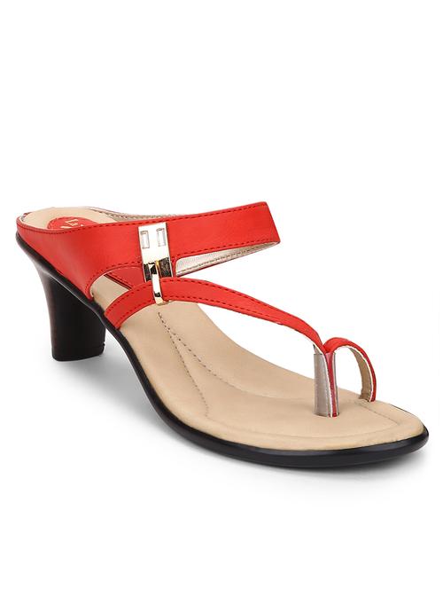 red embellished faux leather sandal - 11612463 - Very Small Image - 1