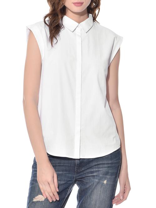 solid white cotton shirt - 11631690 - Very Small Image - 1