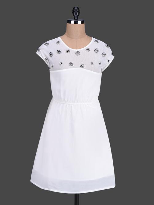 embellished white a-line dress - 1164511 - Very Small Image - 1
