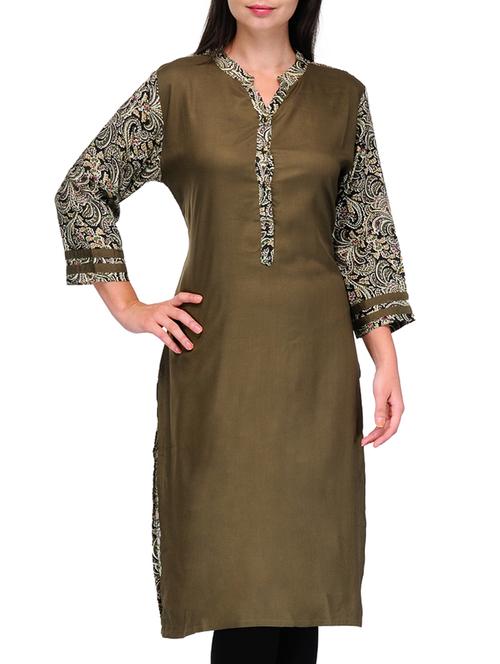 quarter sleeves printed cotton kurta - 1168846 - Very Small Image - 1