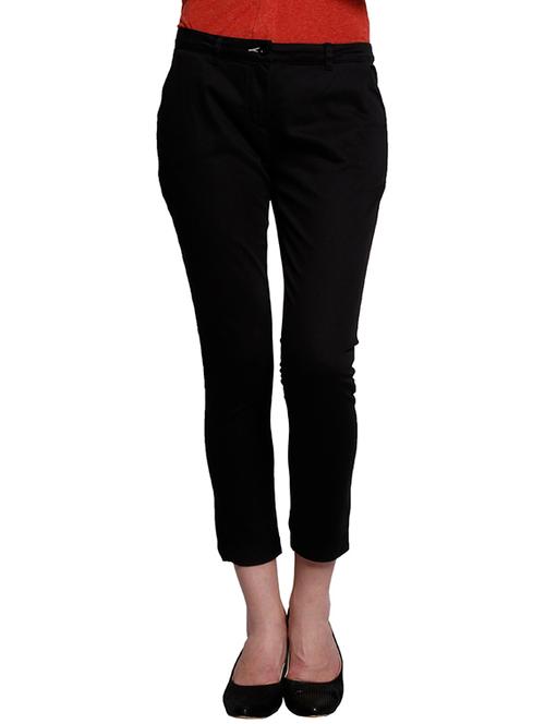 solid black polyester trouser - 11697814 - Very Small Image - 1