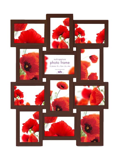brown plastic photo frame with 12 slots - 1170683 - Very Small Image - 1