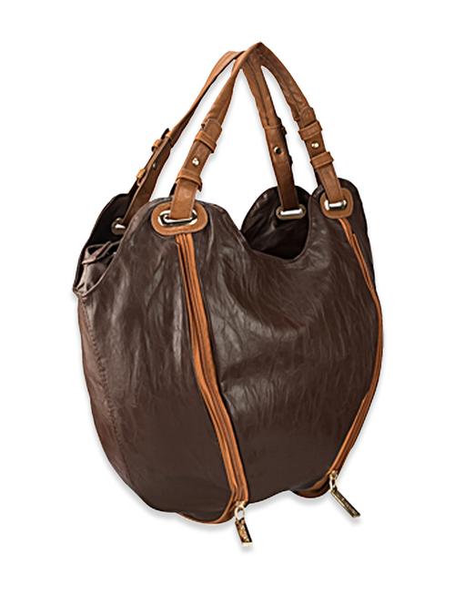 brown double zipper front style bag - 11713 - Very Small Image - 1