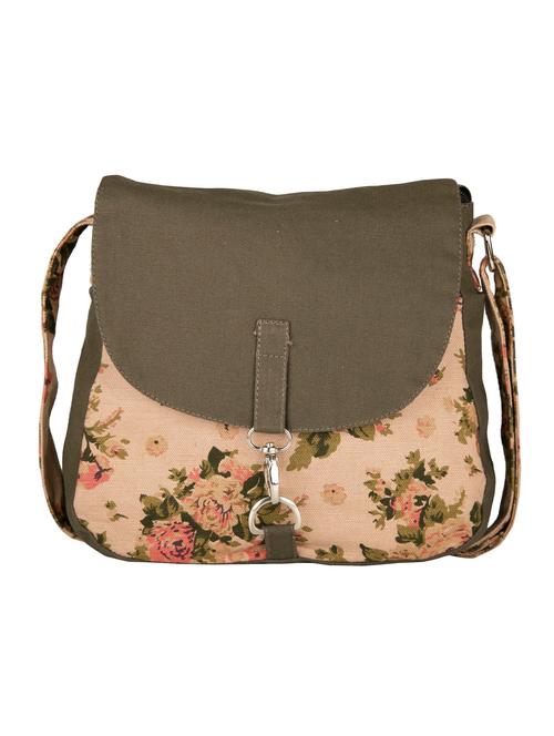 beige canvas sling bag - 11734752 - Very Small Image - 1