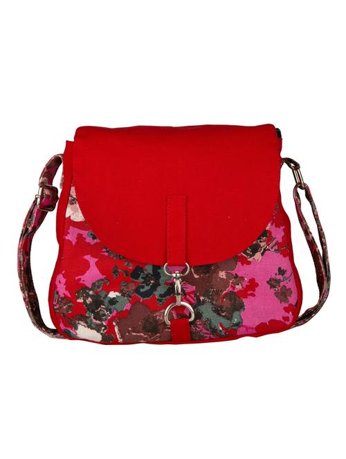multi colored canvas printed sling bag - 11734764 - Very Small Image - 1