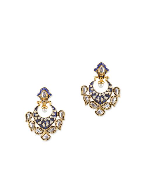 blue brass drop earring - 11765249 - Very Small Image - 1