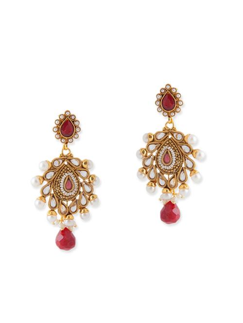 red brass drop earring - 11766366 - Very Small Image - 1