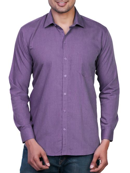 purple cotton casual shirt - 11789476 - Very Small Image - 1