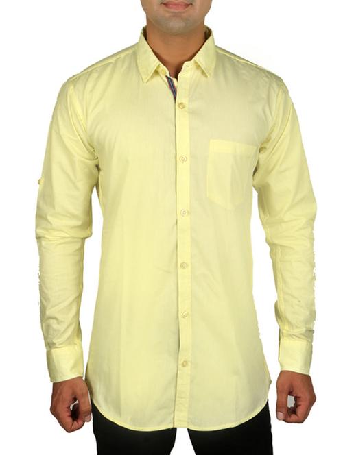 yellow cotton casual shirt - 11789483 - Very Small Image - 1