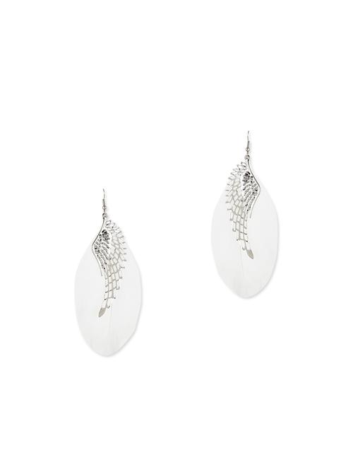 white metal drop earring - 11835343 - Very Small Image - 1