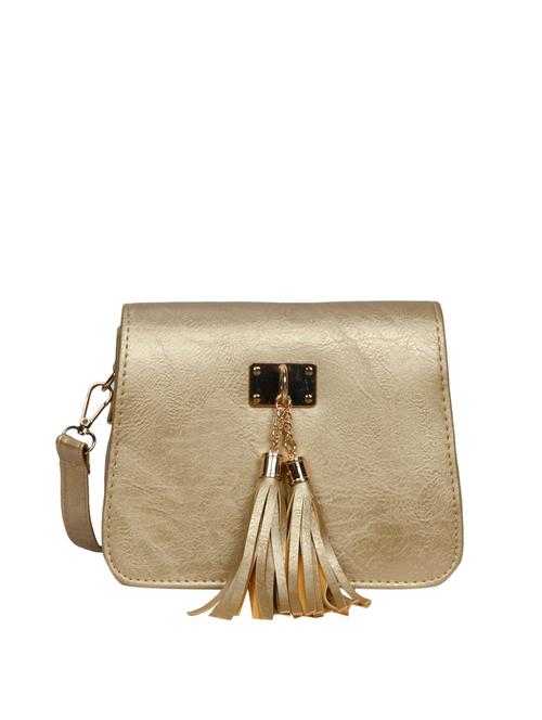 gold leatherette sling bag - 11933759 - Very Small Image - 1