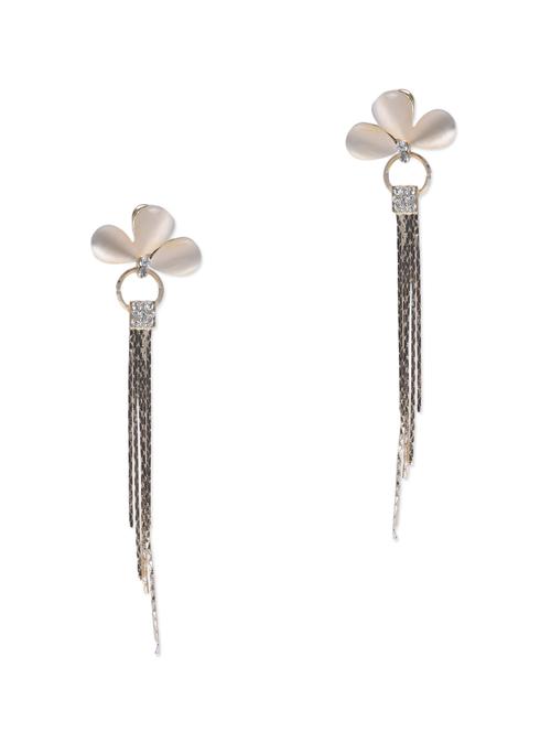 beige stones metallic earrings - 1197274 - Very Small Image - 1