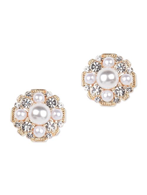 white embellished metallic earrings - 1197364 - Very Small Image - 1