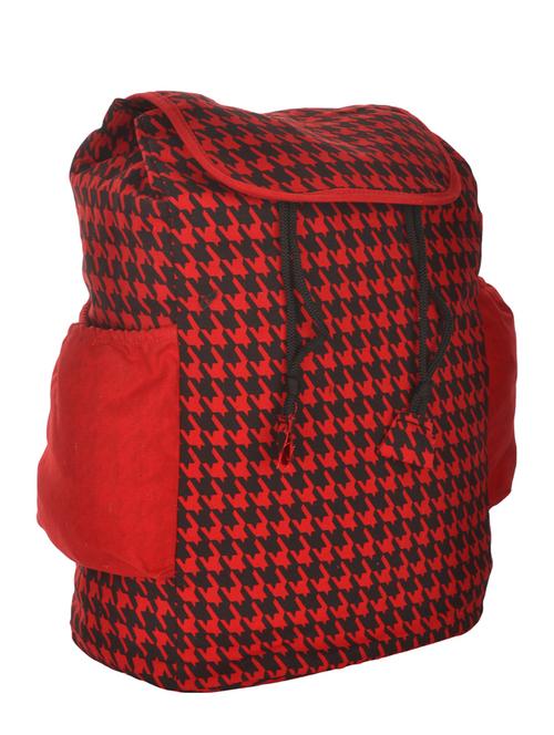 maroon canvas printed backpack - 12063135 - Very Small Image - 1