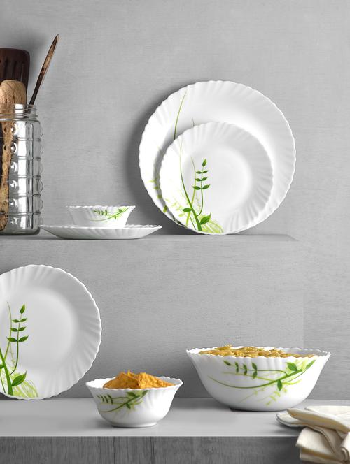 white printed opal ware dinner set - 1211510 - Very Small Image - 1