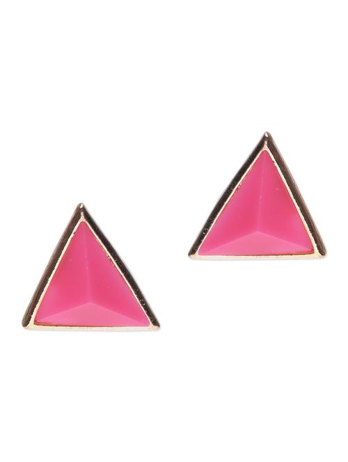 pink metallic embellished stud earrings - 1215251 - Very Small Image - 1