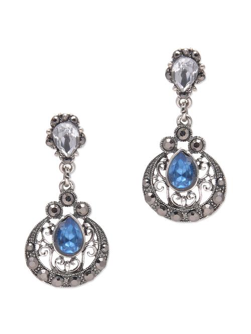 silver metallic embellished drop earrings - 1215267 - Very Small Image - 1