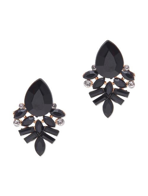 black metallic embellished drop earrings - 1215270 - Very Small Image - 1