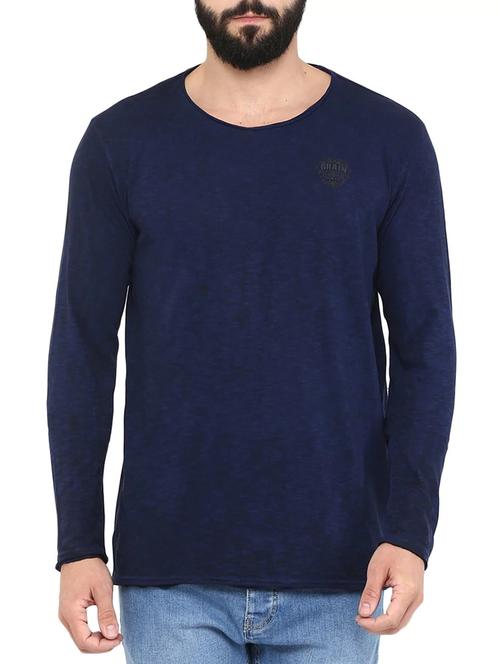navy blue cotton tshirt - 12178161 - Very Small Image - 1