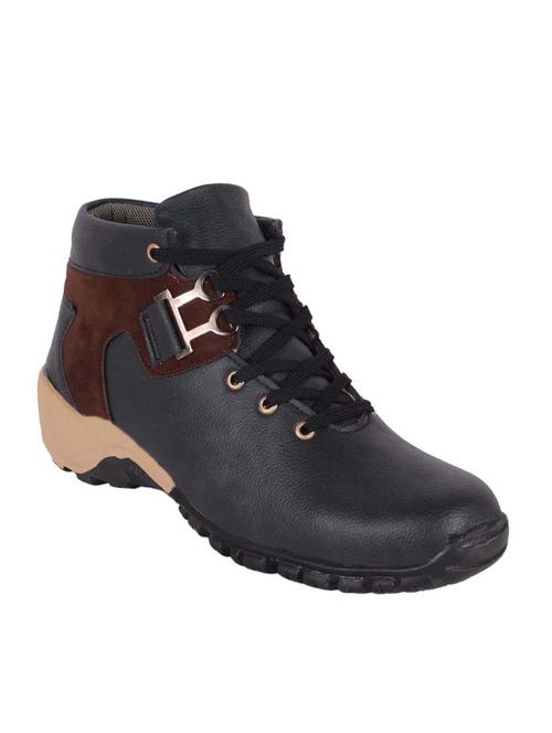 black synthetic lace up boots - 12245260 - Very Small Image - 1