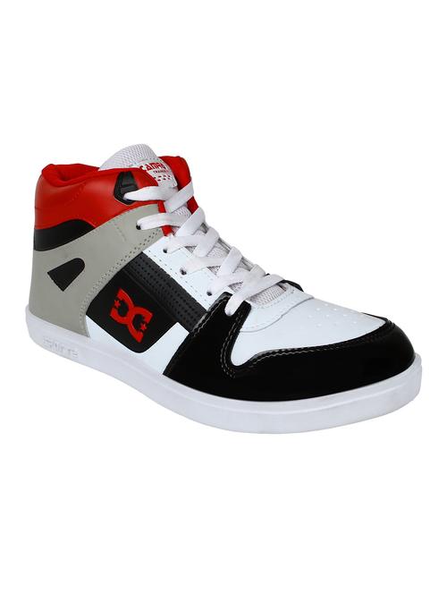 white leatherette lace up sneaker - 12250040 - Very Small Image - 1