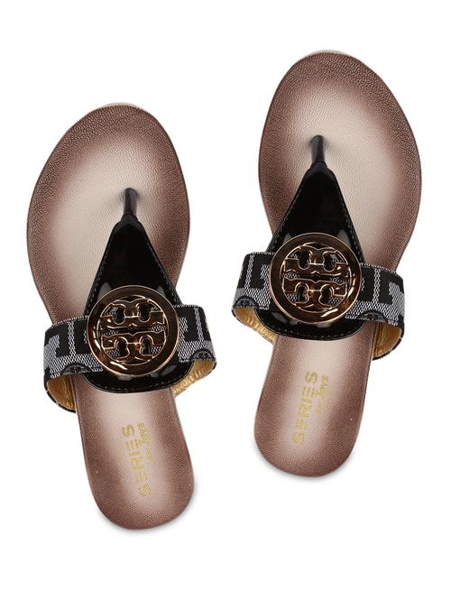 Black Embellished T-Strap Flats - 1225716 - Very Small Image - 1