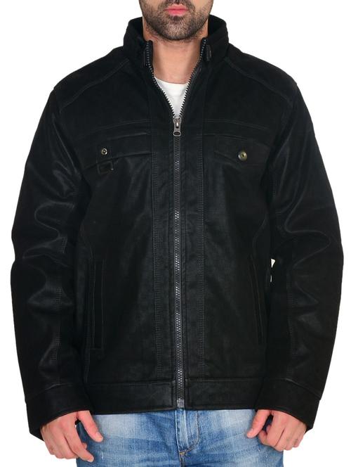 black polyester casual jacket - 12260124 - Very Small Image - 1