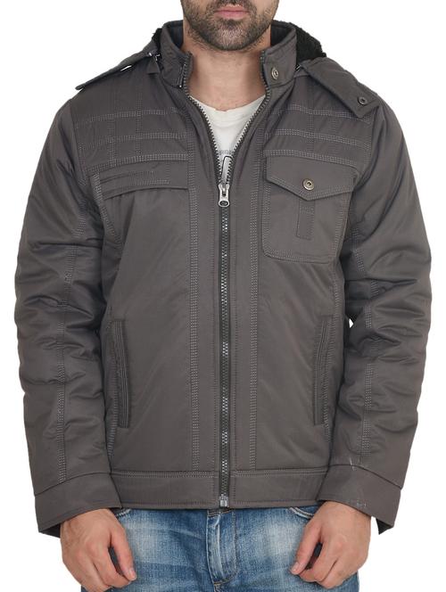 grey polyester casual jacket - 12260173 - Very Small Image - 1