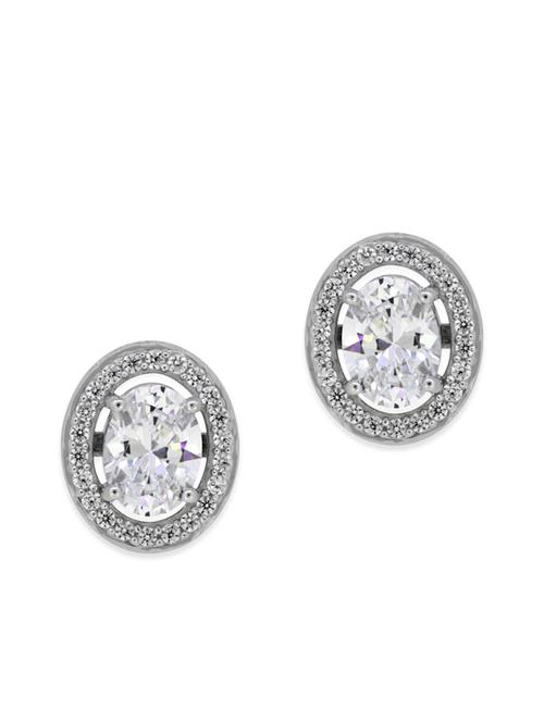 white silver studs earrings - 12272478 - Very Small Image - 1