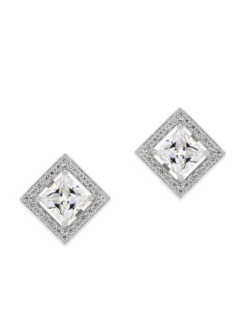 white silver studs earrings - 12272480 - Very Small Image - 1