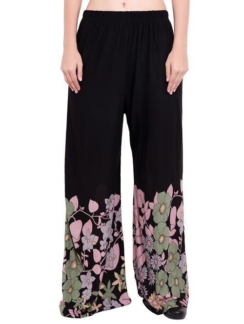 black printed cotton palazzo - 12275327 - Very Small Image - 1