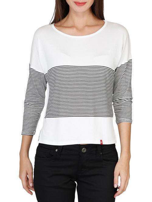 white striped cotton regular tee - 12278064 - Very Small Image - 1