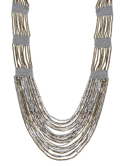 gold and silver beaded layer necklace - 1229938 - Very Small Image - 1