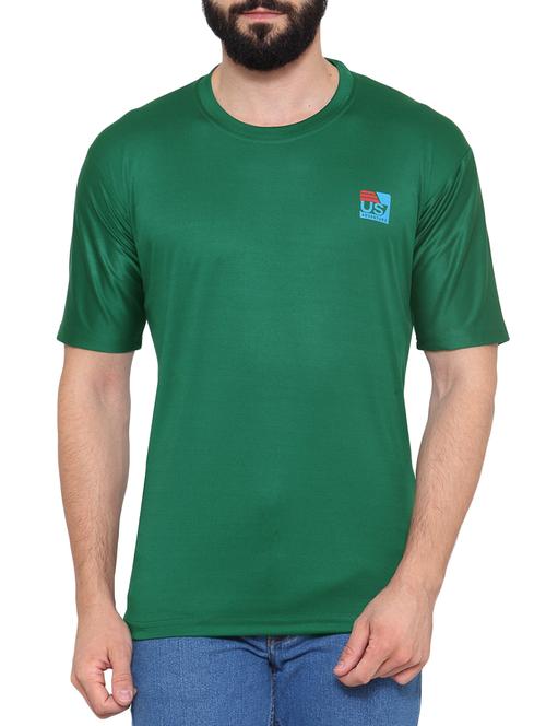 solid dark green polyester t-shirt - 12305468 - Very Small Image - 1