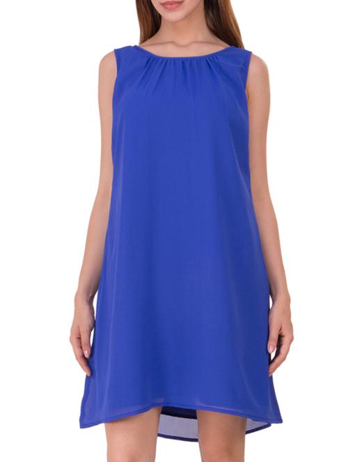 blue georgette shift dress - 12324612 - Very Small Image - 1