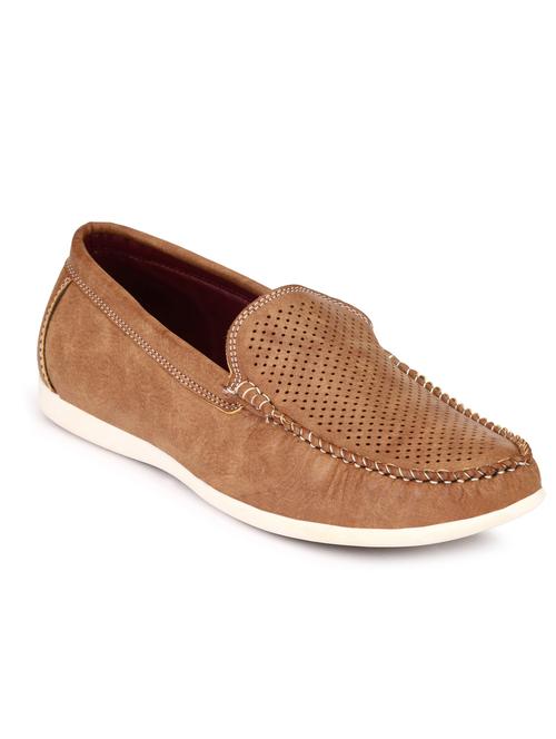 tan synthetic slip on loafers - 12334340 - Very Small Image - 1