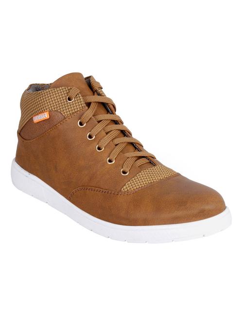 tan synthetic lace up sneakers - 12353979 - Very Small Image - 1