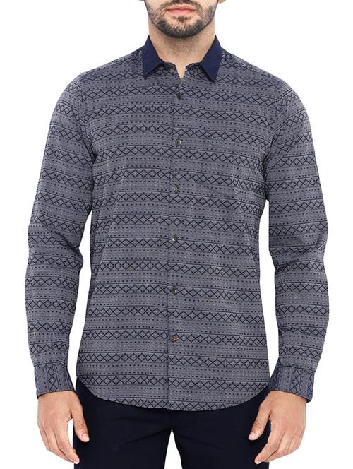 blue cotton casual shirt - 12406575 - Very Small Image - 1