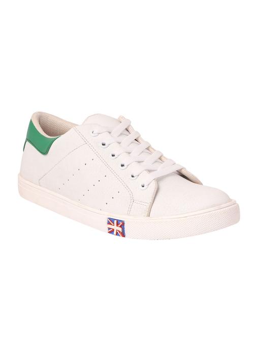white synthetic lace up sneakers - 12425055 - Very Small Image - 1