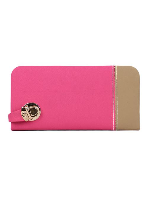 pink synthetic leather clutch - 12431205 - Very Small Image - 1
