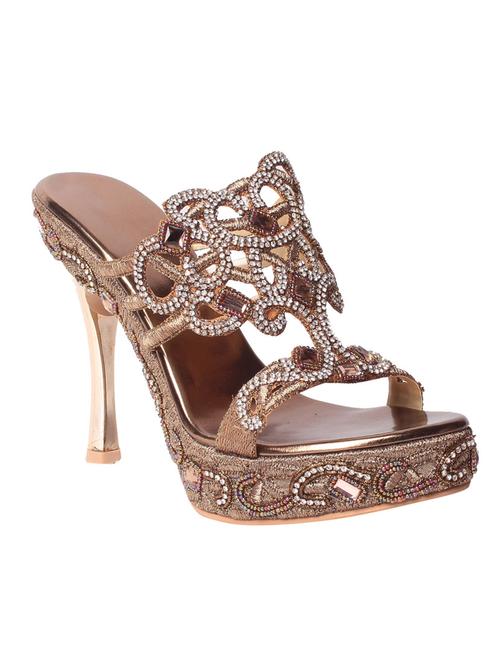 copper leatherette sandal - 12437160 - Very Small Image - 1