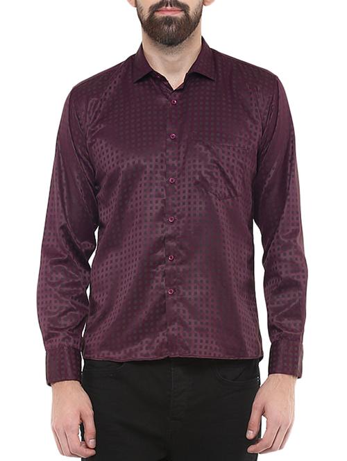 purple polyester casual shirt - 12445560 - Very Small Image - 1