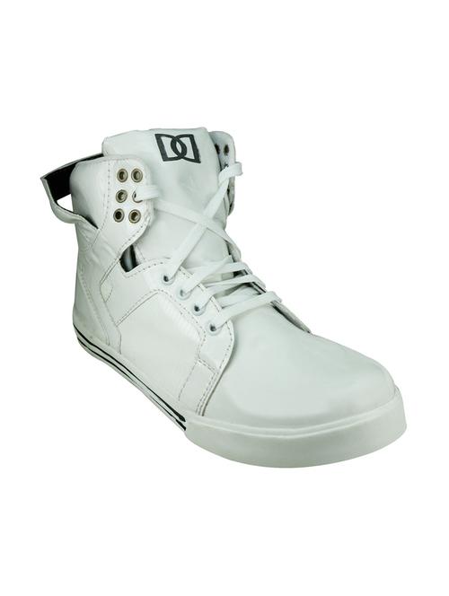 white synthetic lace up sneakers - 12484888 - Very Small Image - 1